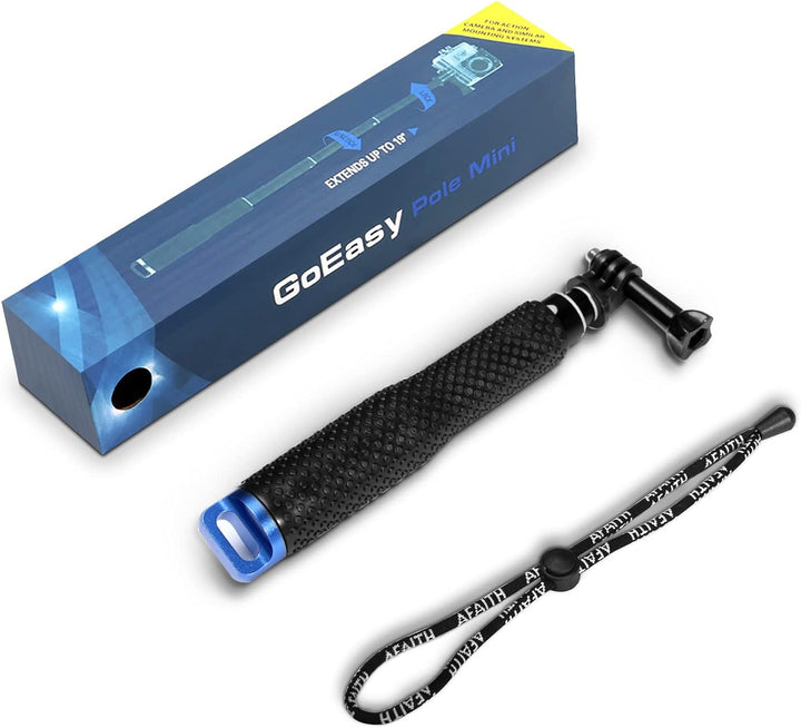 AFAITH Selfie Stick für GoPro Hero 13 12 11 10 9 8 7, 49CM Verstellbares Wasserdichtes Einbeinstativ
