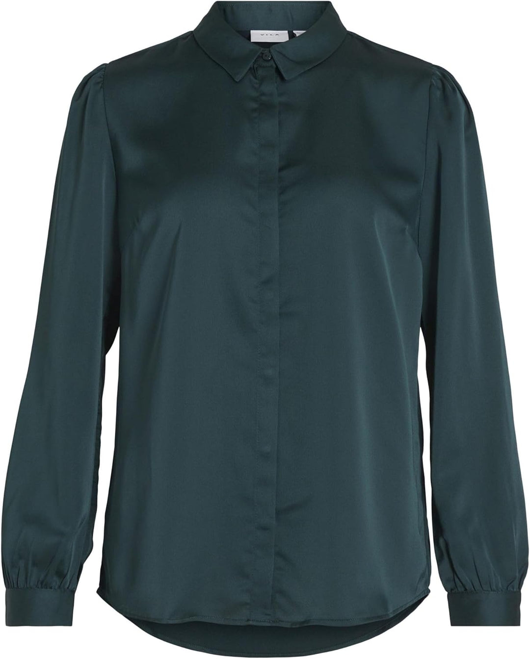Vila Damen Viellette Satin L/S Shirt-Noos Langarmbluse 34 Ponderosa Pine, 34 Ponderosa Pine