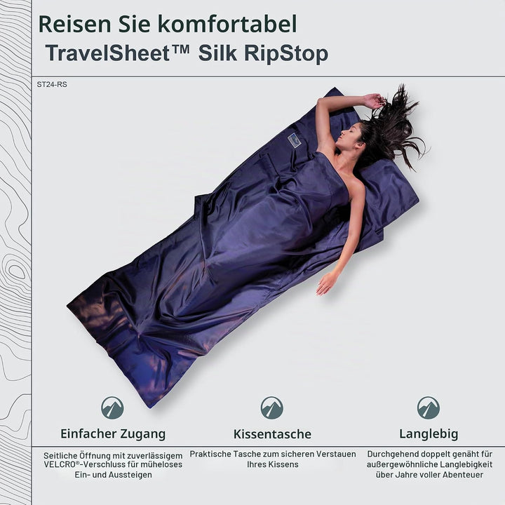Cocoon Seidenschlafsack Travel Sheet - Silk Ripstop Einheitsgrösse tuareg blue, Einheitsgrösse tuare
