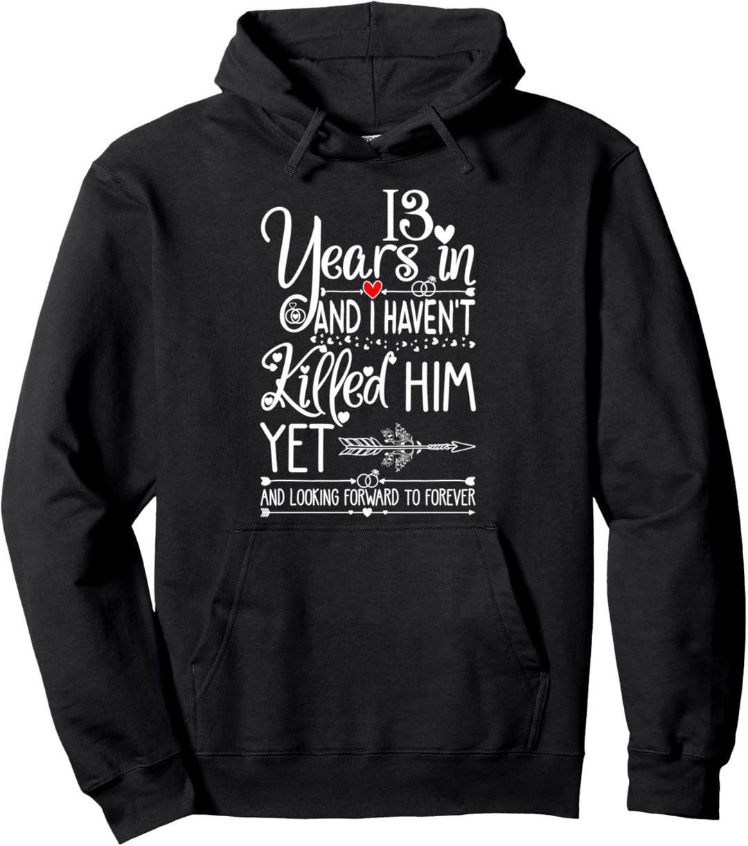 13th Wedding Anniversary for Her & Wife 13 Years of Marriage Pullover Hoodie