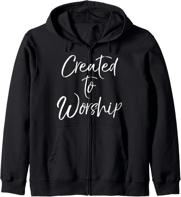 Christian Praise Quote Music Gift Women's Created to Worship Kapuzenjacke