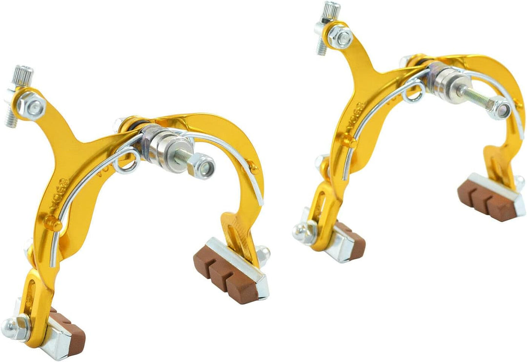 Dia-Compe MX890 Side Pull Caliper Brake Set (F+R) for Old School BMX, Gold, DP2513-FR