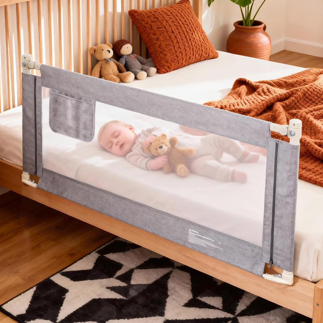 Huracan Bettgitter Baby 200cm, Höhenverstellbarer Rausfallschutz Bett für Boxspringbett, Elternbett,