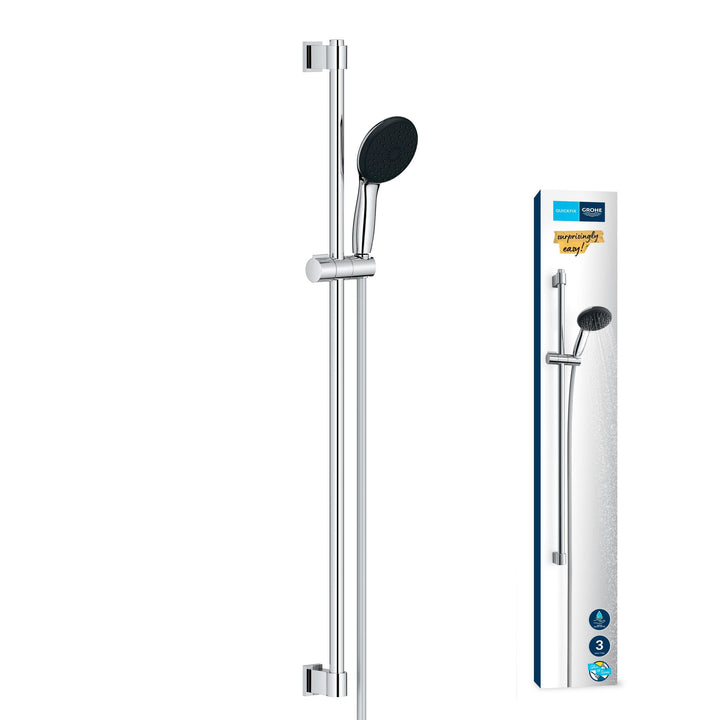 GROHE Vitalio 110, Duschset wassersparend, 8l pro Min (Brausestangenset mit: Duschkopf 3 Strahlarten