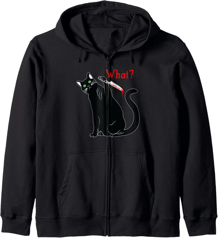 Halloween Schwarze Katze Aberglauben Killer Katzen mit einem Kapuzenjacke