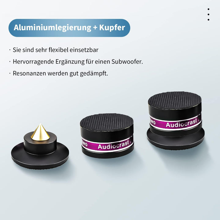 Tertullus 4 Stück Höhenverstellbar Subwoofer Spikes Lautsprecher Spikes Absorbs Sets Mit Untersetzer