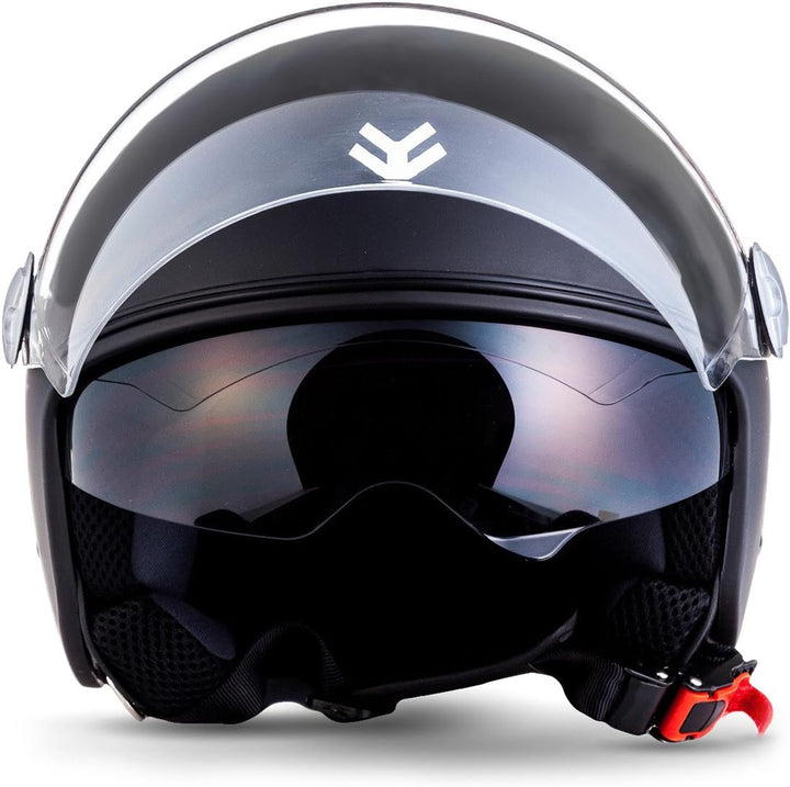 ARMOR HELMETS® AV-63 „Fun Matt Black“ · Jet-Helm · Motorrad-Helm Roller-Helm Scooter-Helm Moped Mofa