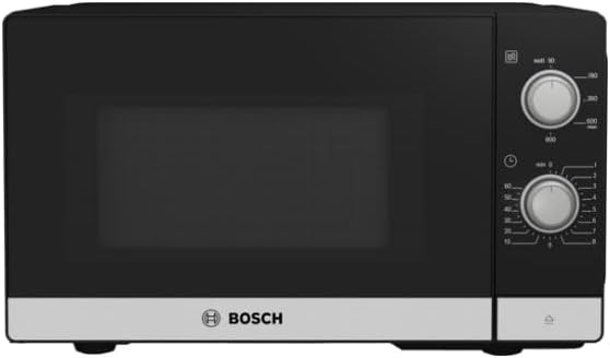 Bosch FFL020MS2 Serie 2 Mikrowelle, 26 x 44 cm, 800 W, Drehteller 27 cm, Türanschlag Links, Reinigun