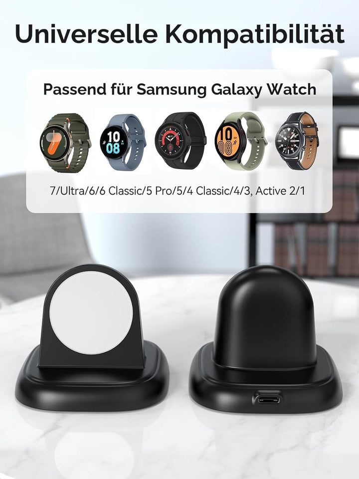 LVFAN Ladegerät für Samsung Galaxy Watch 8, Smartwatch Ladestation mit USB C Ladekabel, Kabellose Ma