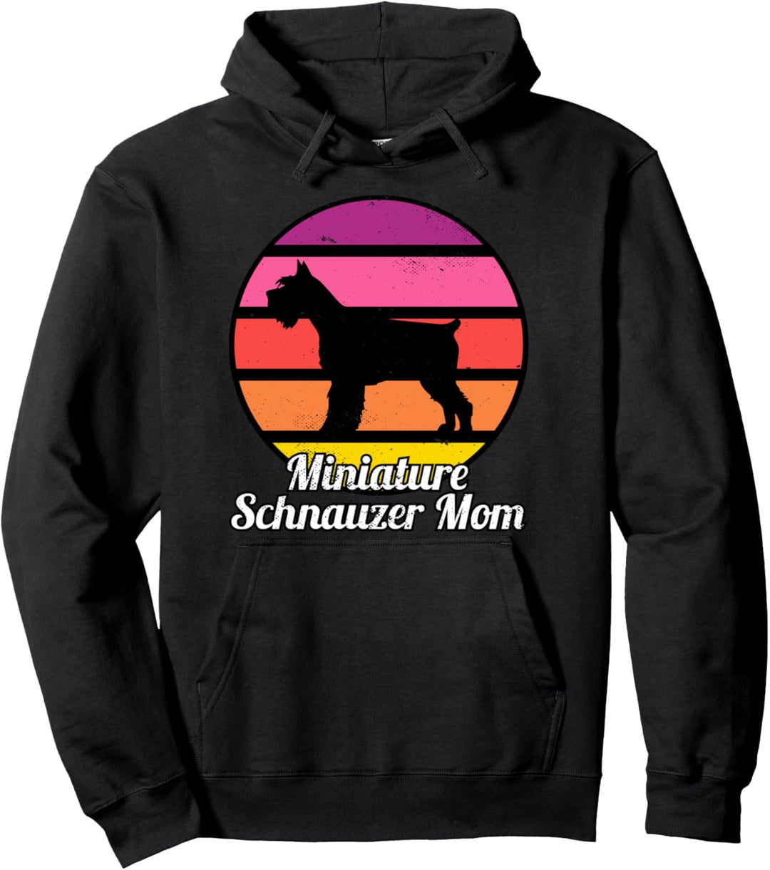 Zwergschnauzer Mama I Retro Zwergschnauzer Pullover Hoodie