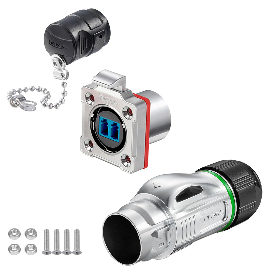 CNLINKO BD-24 Glasfaser wasserdichter stecker, LC Single Mode Dual Core, Panel Mount Receptacle Buch