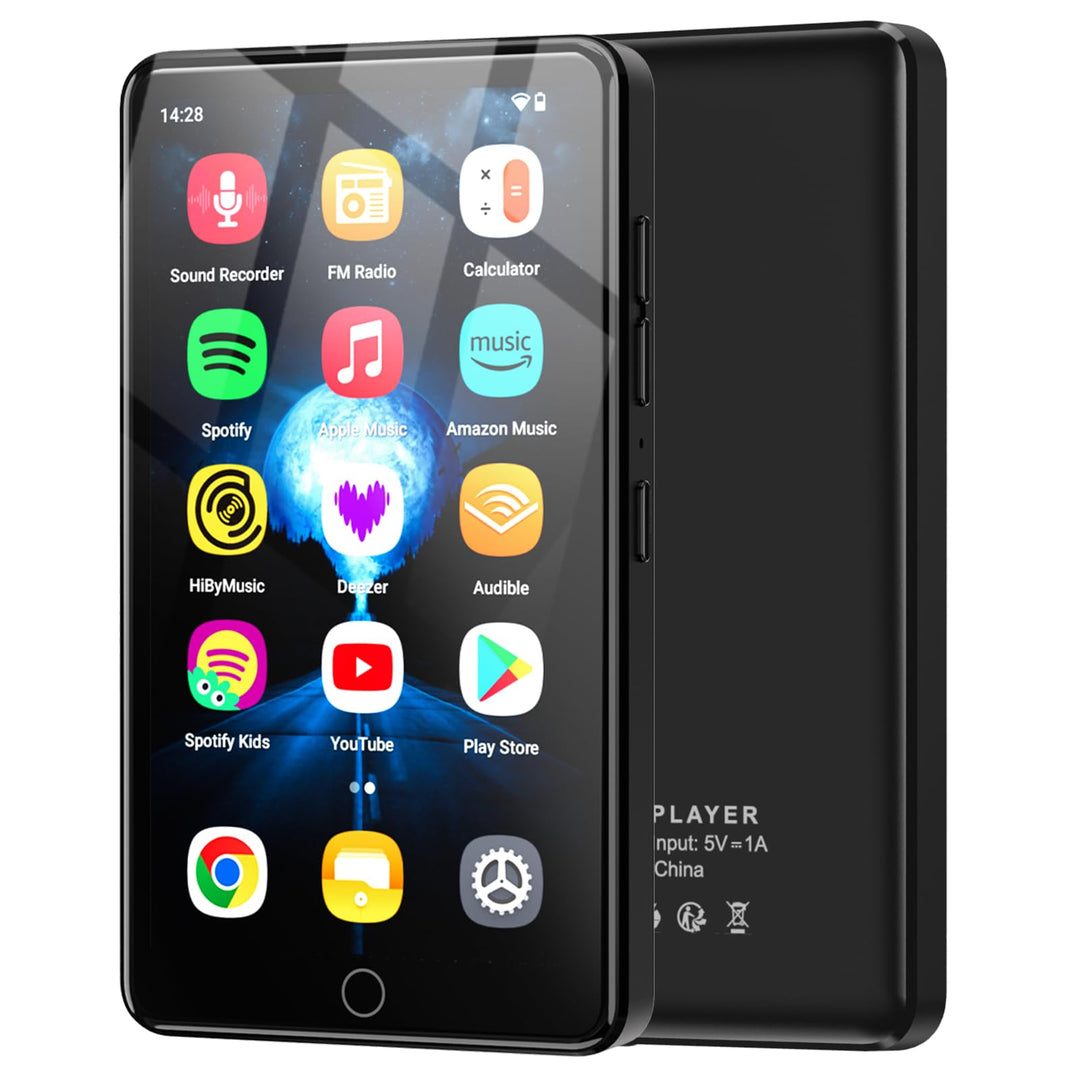 96GB MP3 Player mit Bluetooth und WiFi, 4.02 Zoll IPS HD MP4 Player mit Android 13 OS, Kinder-Musik-