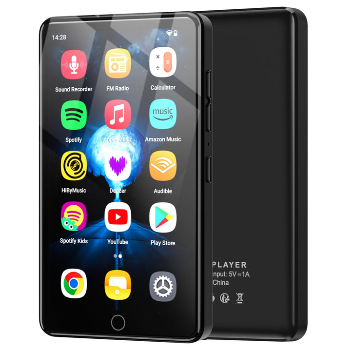 96GB MP3 Player mit Bluetooth und WiFi, 4.02 Zoll IPS HD MP4 Player mit Android 13 OS, Kinder-Musik-