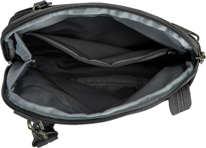 Travelon Unisex Diebstahlschutz Metro Small Crossbody Umhängetasche 9.75 x 10.75 x 2 Grau, 9.75 x 10