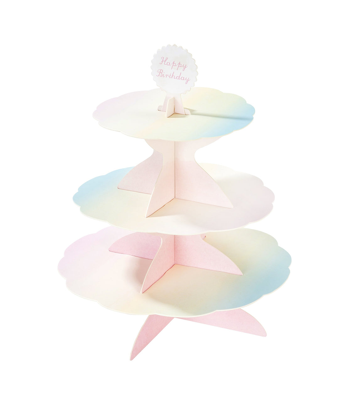 Talking Tables We Heart Pastels, Doppelseitiger Kuchenstand mit 3 Lagen aus Karton, H 37,5 cm x B 30
