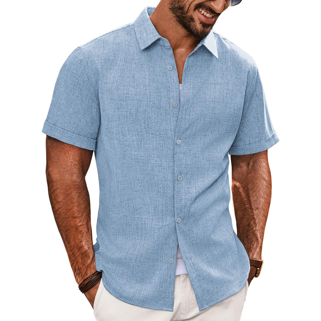 PJ PAUL JONES Hemd Herren Kurzarm Freizeit Button Down Shirt Sommer Strandhemd Regular Fit Herrenhem