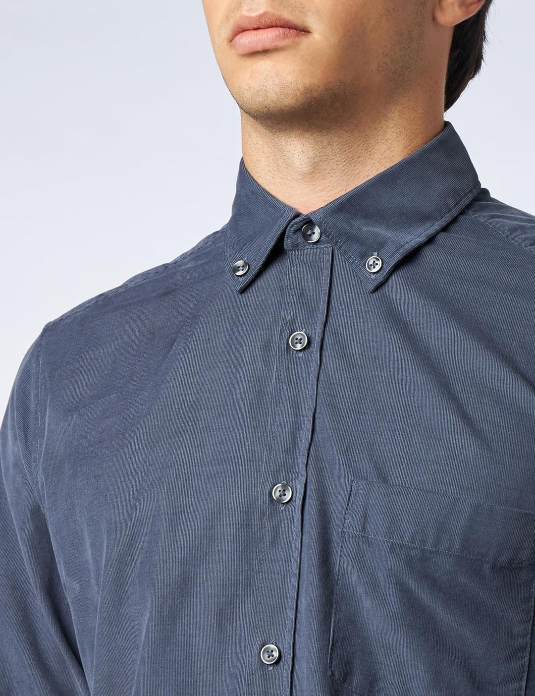 s.Oliver Herren Hemd Langarm, Regular Fit, Blue 5777