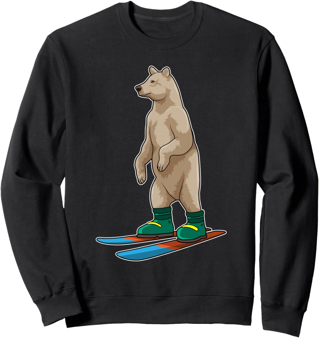 Bär Skifahrer Ski Wintersport Sweatshirt