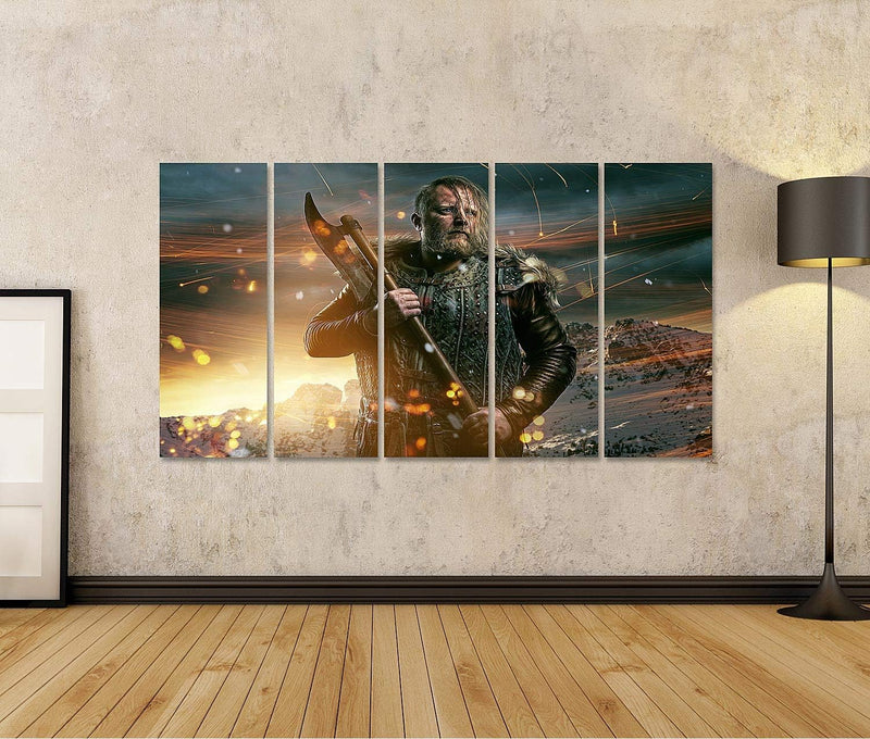 islandburner Bild auf Leinwand Wikinger Während Eines Kampfes Bilder Wandbilder Poster Leinwand 160x