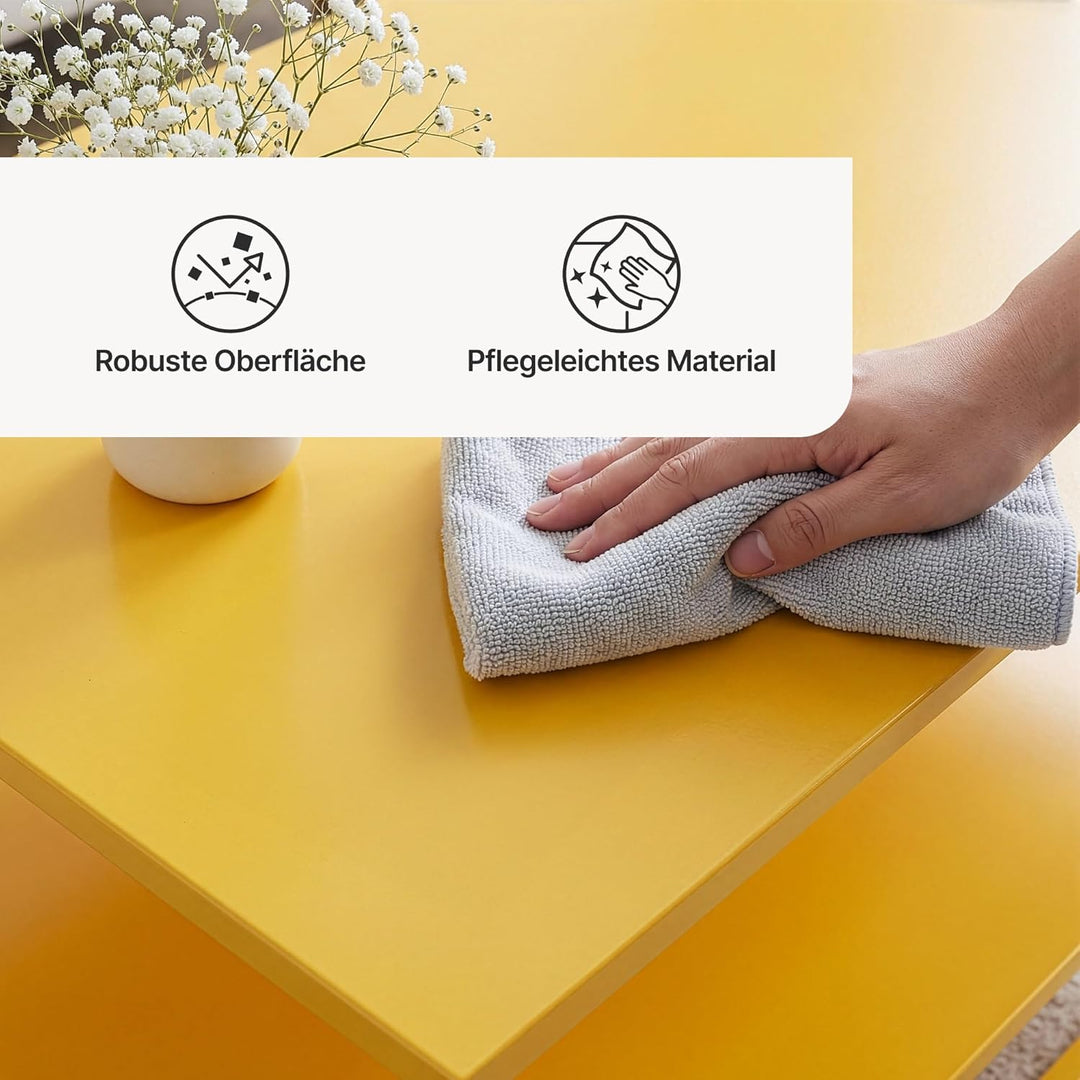 [en.casa] Couchtisch Solund Beistelltisch Metall Wohnzimmertisch mit Stauraum Sofatisch rechteckig K