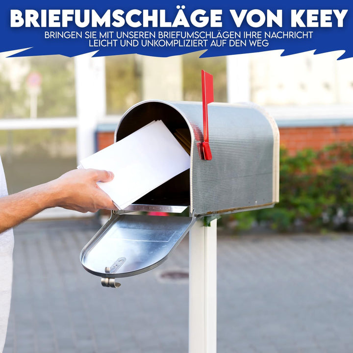 1000 Briefumschläge ohne Fenster DIN Lang, 110 mm x 220 mm, 80g/m² Papier, weisse Briefumschläge mit