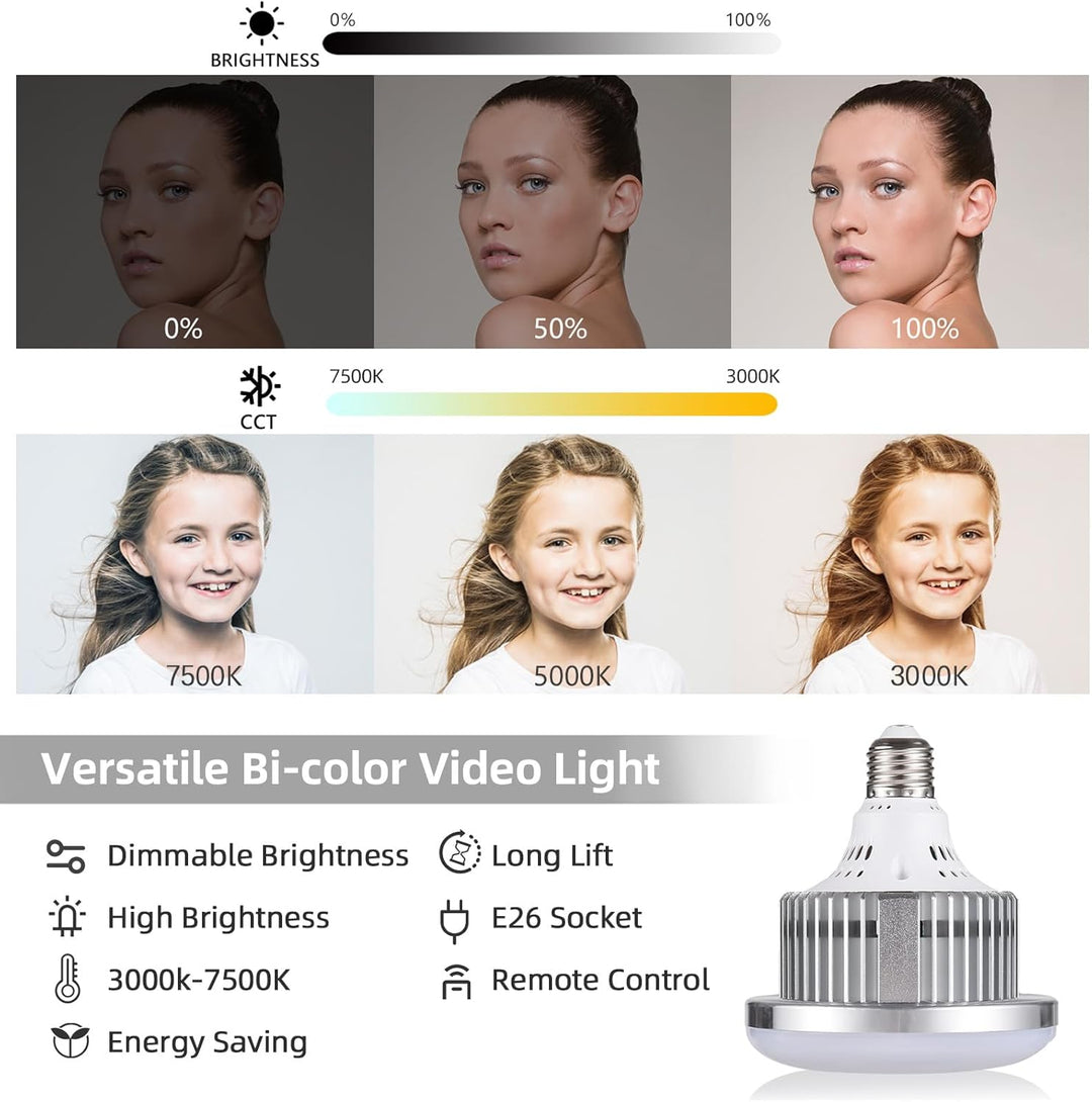 Andoer Fotografie Studio Licht Kit: 40x40 cm Softbox Beleuchtungsset mit 85W, 2800K-5700K Zweifarbig