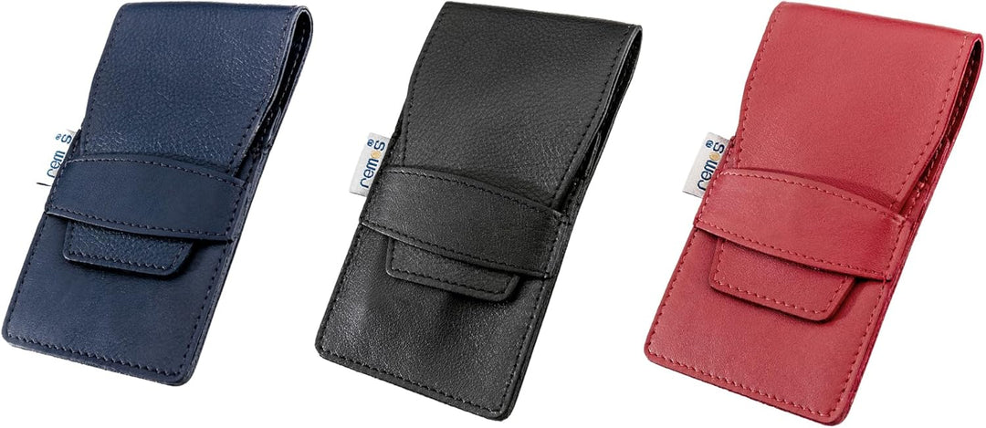 REMOS Nageletui leer aus echtem Leder zum Bestücken mit 4 Instrumenten - schwarz, Schwarz
