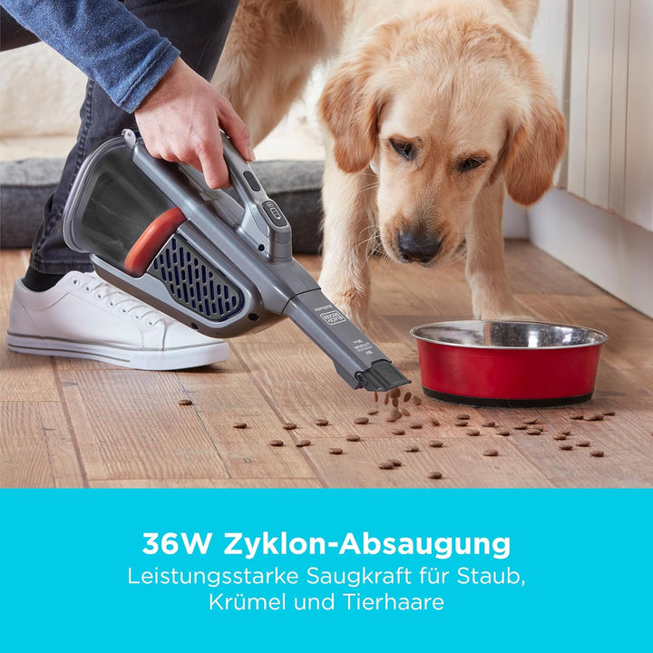 BLACK+DECKER 18 V Akku-Handstaubsauger mit 36 Wh Akku und Ladestation, BHHV520BT-QW 36 Wh mit Basis