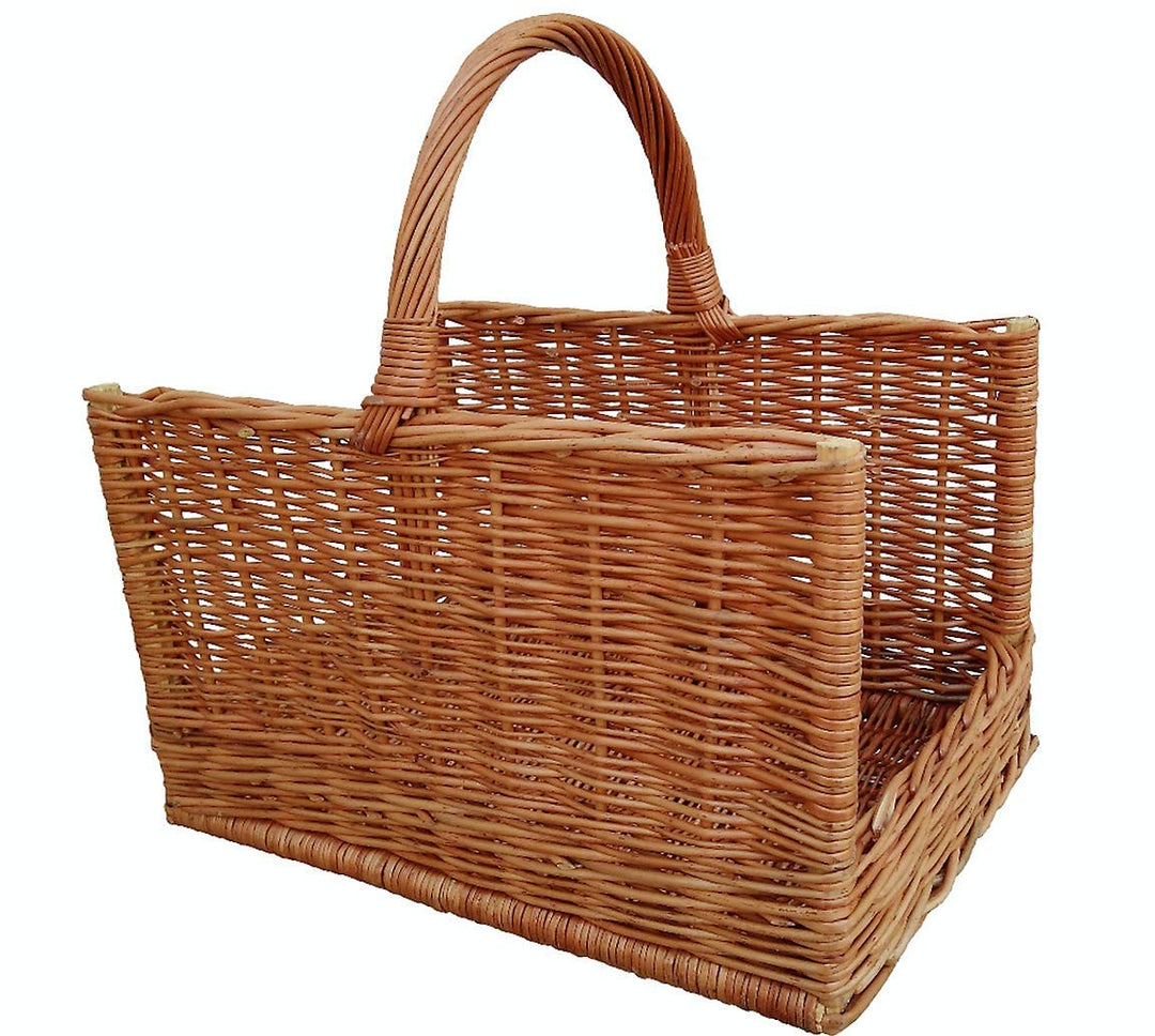 Holzkorb aus Weide Braun 55x35x53 cm Kaminkorb