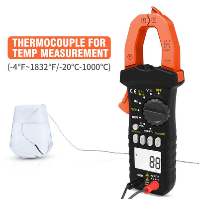 LYCEBELL Stromzange, LC-7200B TRMS Strommesszange Multimeter, Zangenmultimeter für AC DC Spannung &