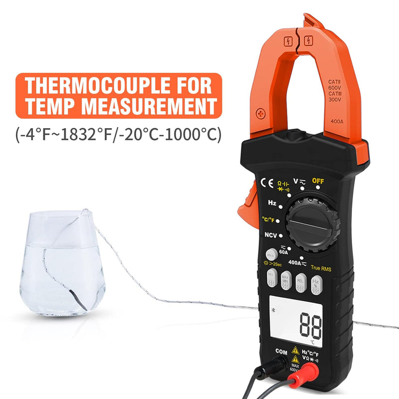 LYCEBELL Stromzange, LC-7200B TRMS Strommesszange Multimeter, Zangenmultimeter für AC DC Spannung &