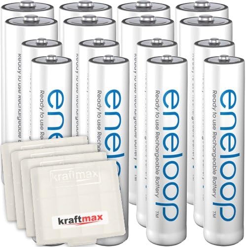 16er Kombipack Panasonic Eneloop Akkus 8 AA/Mignon, 8 AAA/Micro Hochleistungs Akku Batterien in Kraf