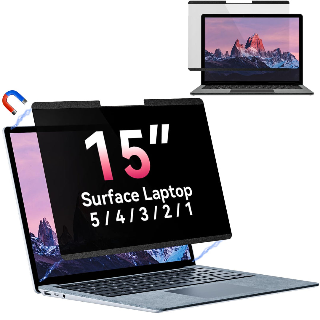 Magnetischer Blickschutzfilter für 15 Zoll Microsoft Surface Laptop 6/5/4/3/2/1, Abnehmbar Anti Glar