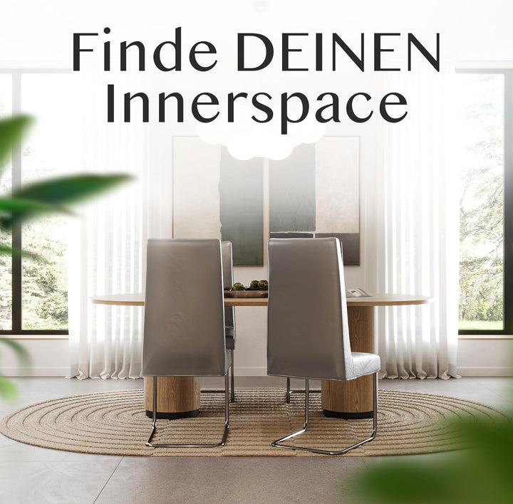 INNERSPACE Stuhlhussen Schwarz Grau Weiss 4er oder 6er Set | Blickdichte, Wasserabweisende, Elastisc