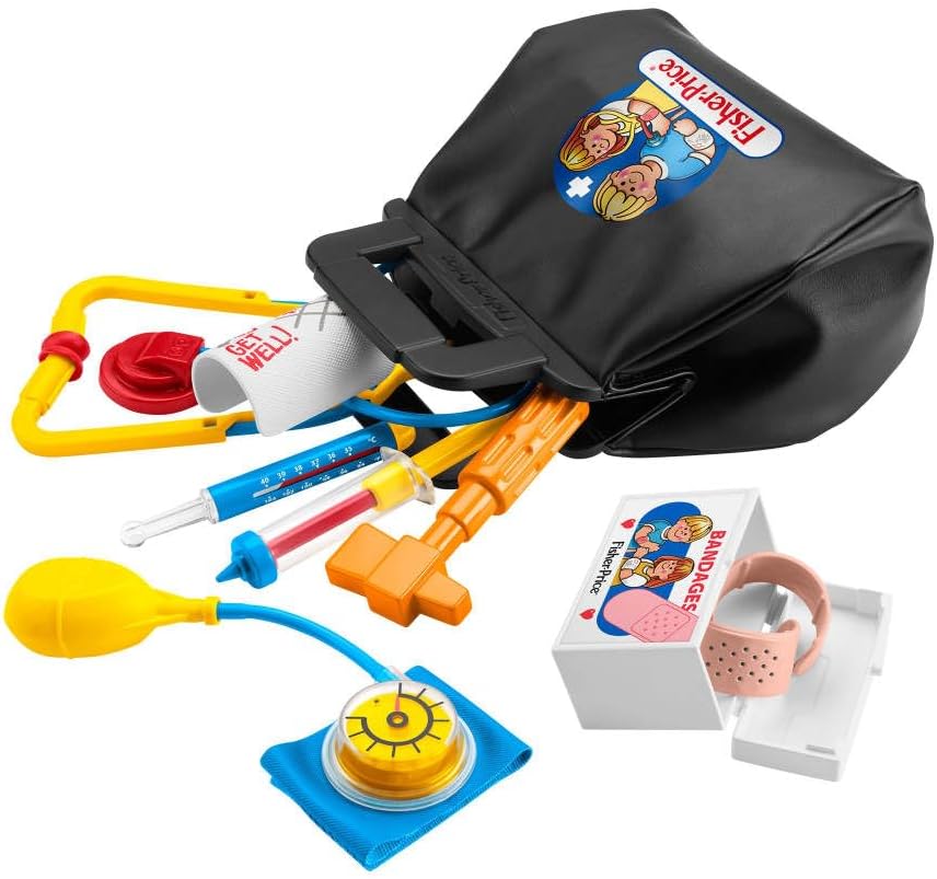 Mattel JGF12 - Fisher-Price - 80. Jubiläum - Retro-Arzttasche mit Zubehör