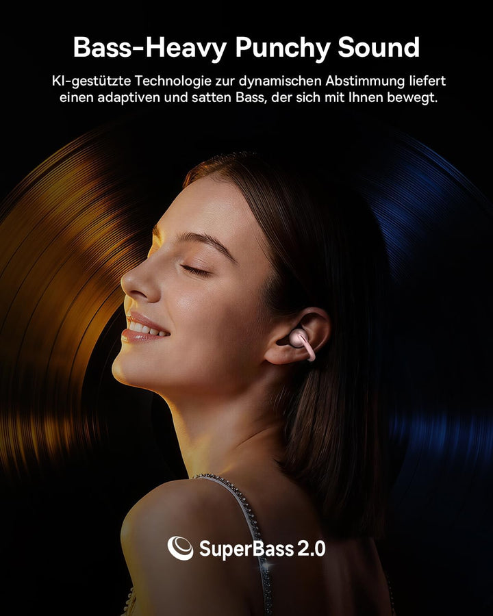 Baseus Bowie MC2 Air Open-Ear-Kopfhörer, Clip-On Earbuds mit CloudComfort, Bluetooth 6.0, SuperBass
