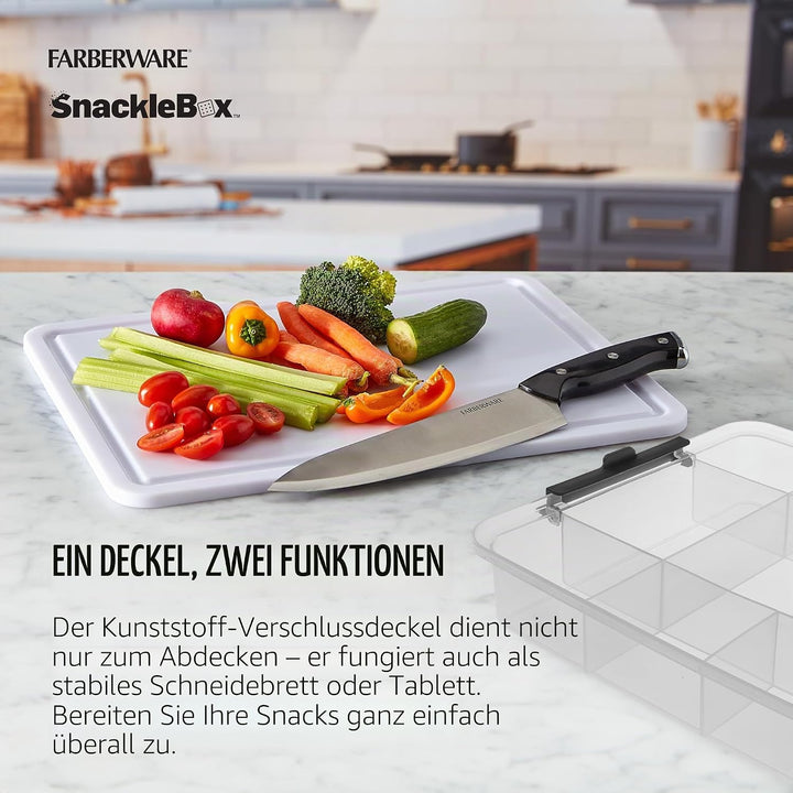 Farberware Grosses Build-A-Board Snacklebox Serviertablett mit verschliessbarem Kunststoff-Schneideb