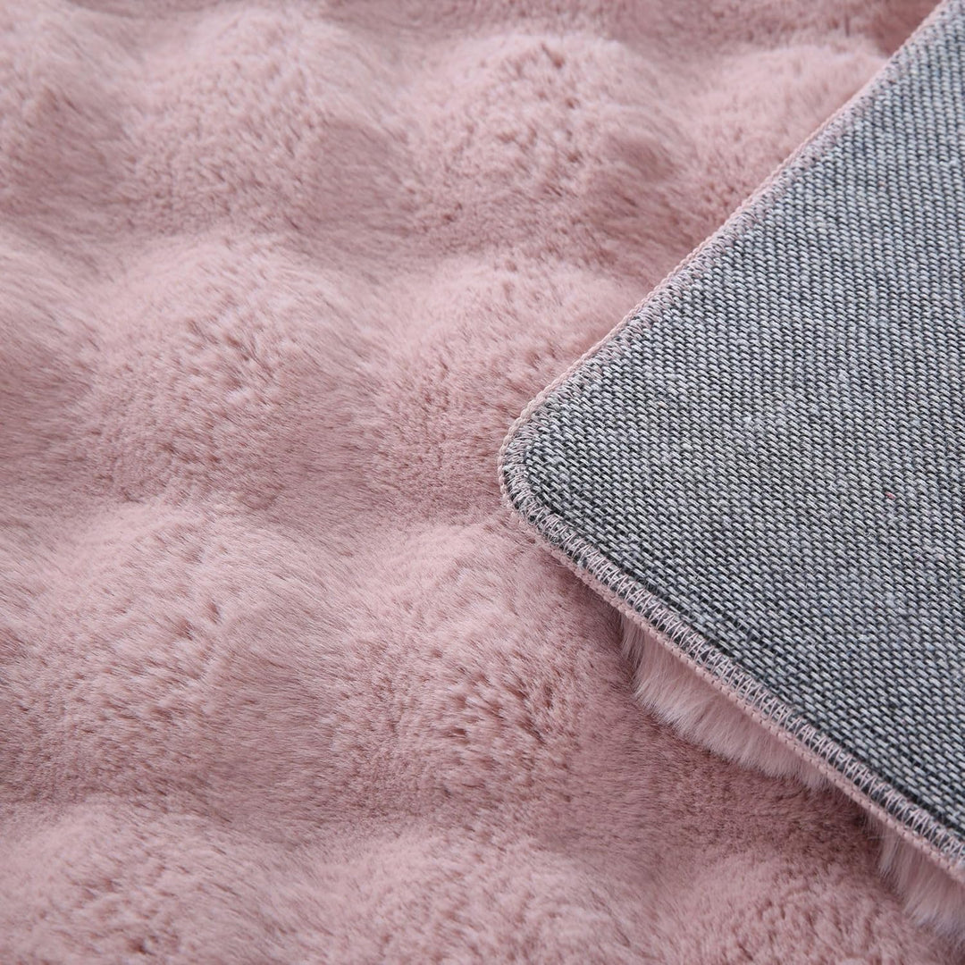 Carpetsale24 Teppich Wohnzimmer Moderne Einfarbig 3D Hoch-Tief Struktur Design Rosa 200 x 290 cm - H