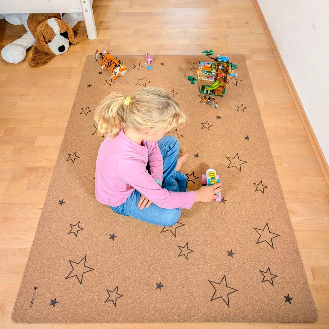 Spielmatte für Kinder und Babys aus Kork & Kautschuk - rutschfest, schadstofffrei und antiallergene