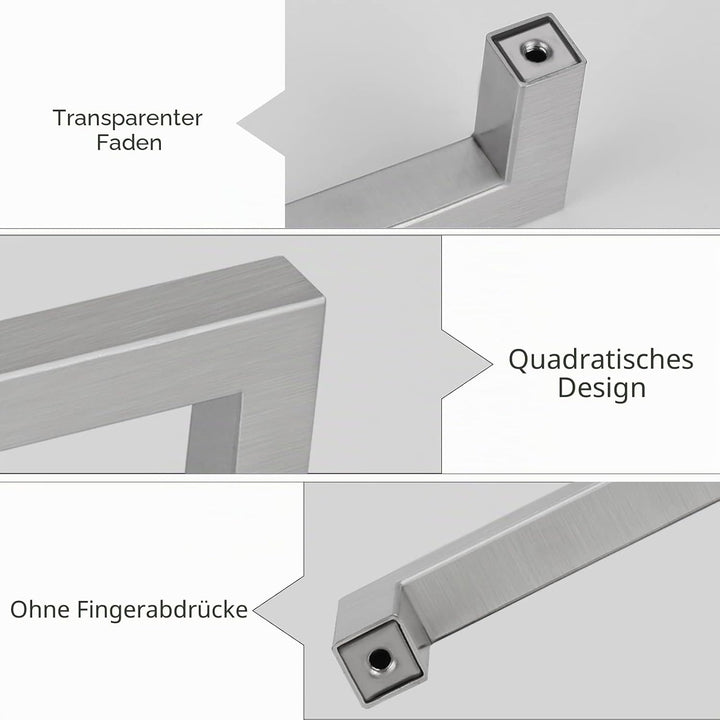 LONTAN 25 Stück Griffe für Küchenschränke Möbelgriffe Edelstahl Schrankgriffe 128mm lochabstand Schu
