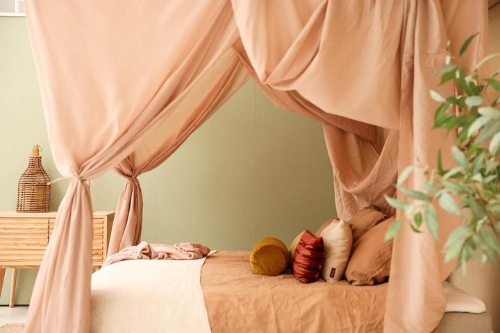Nougat Betthimmel für Doppelbett | Rechteckiges Moskitonetz Grössen | Baldachin Bett für Teenagern &amp;