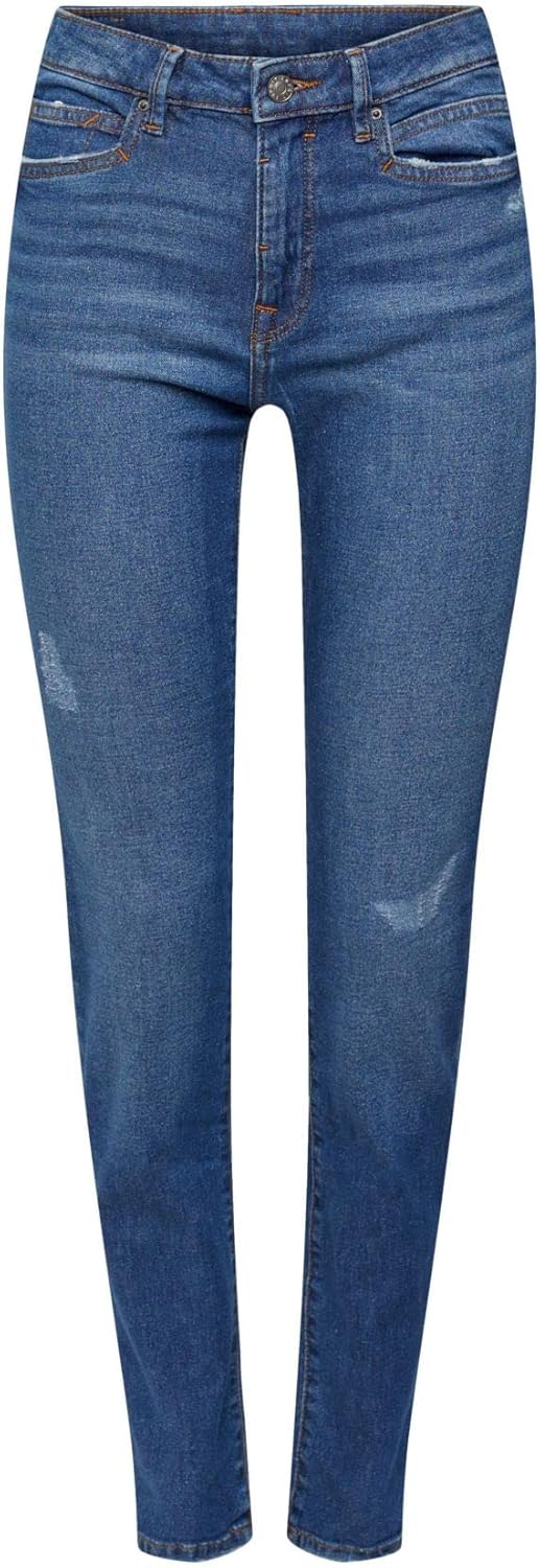 ESPRIT Stretch-Jeans in Destroyed-Optik 26W / 30L Blue Medium Washed, 26W / 30L Blue Medium Washed
