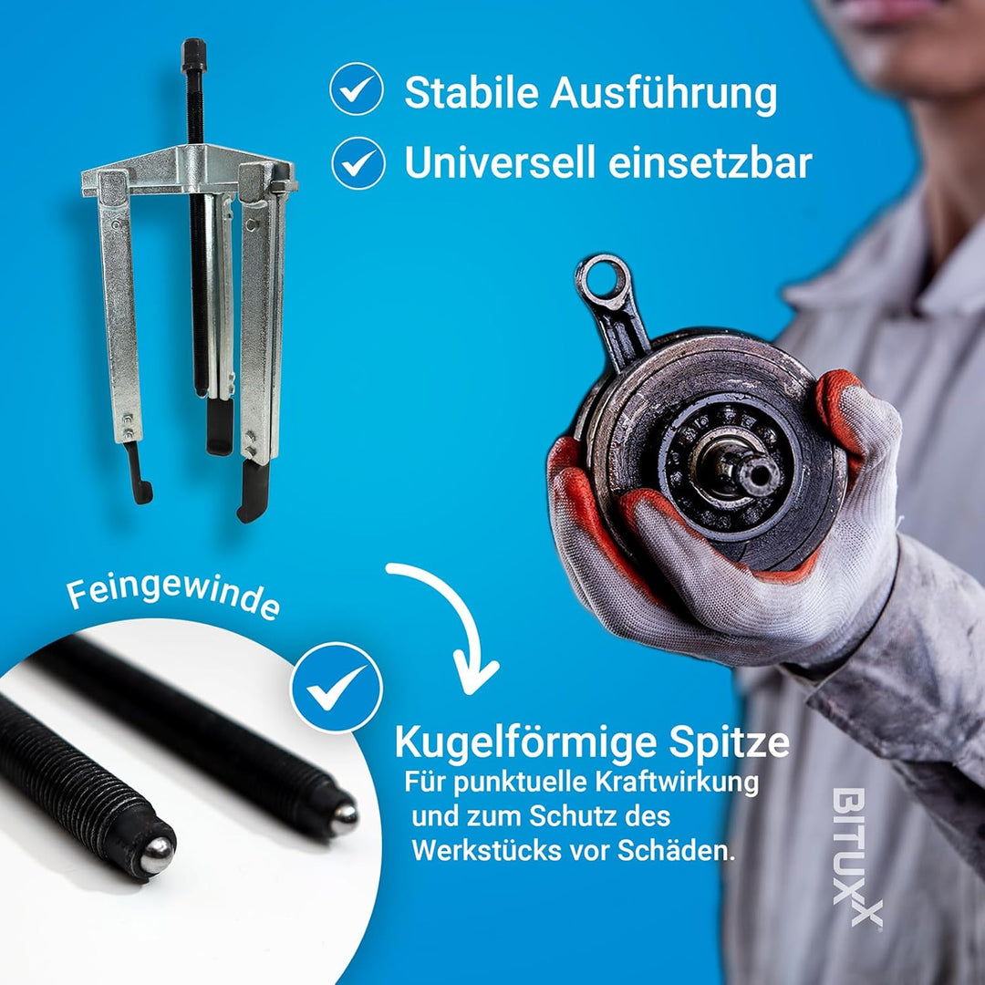 Bituxx 12 TLG. universal Lager Abzieher Set 2 und 3 Armig Innen Aussen Werkzeug Lagerabzieher Kugell