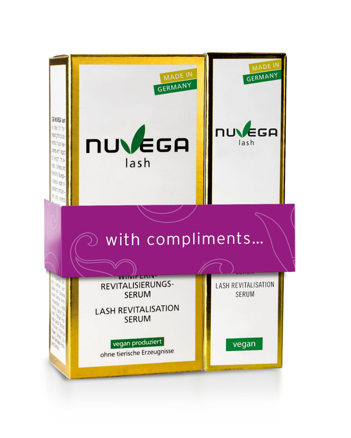 Nuvega Lash – Vorteils-Set Veganes Wimpernserum & Augenbrauenserum I lange Wimpern in nur 4-6 Wochen