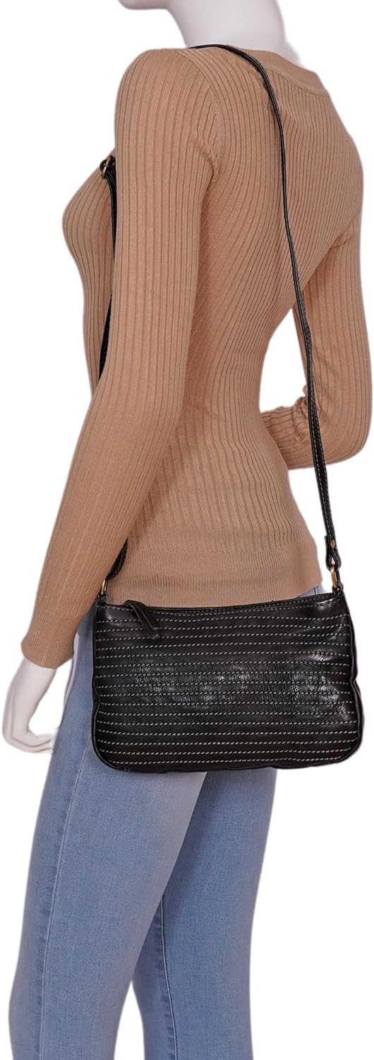 ALMADIH Leder Damentasche LANA Premium Rindsleder washed – kleine Ledertasche Umhängetasche Schulter