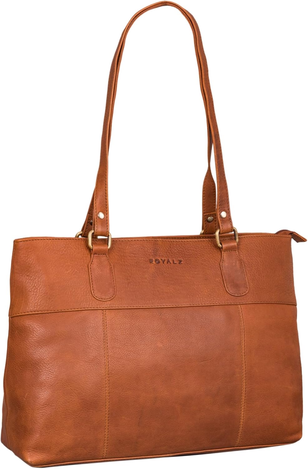 ROYALZ 'Augustine' Vintage Echtleder Handtasche Damen mittelgross Leder Henkeltasche Schultertasche