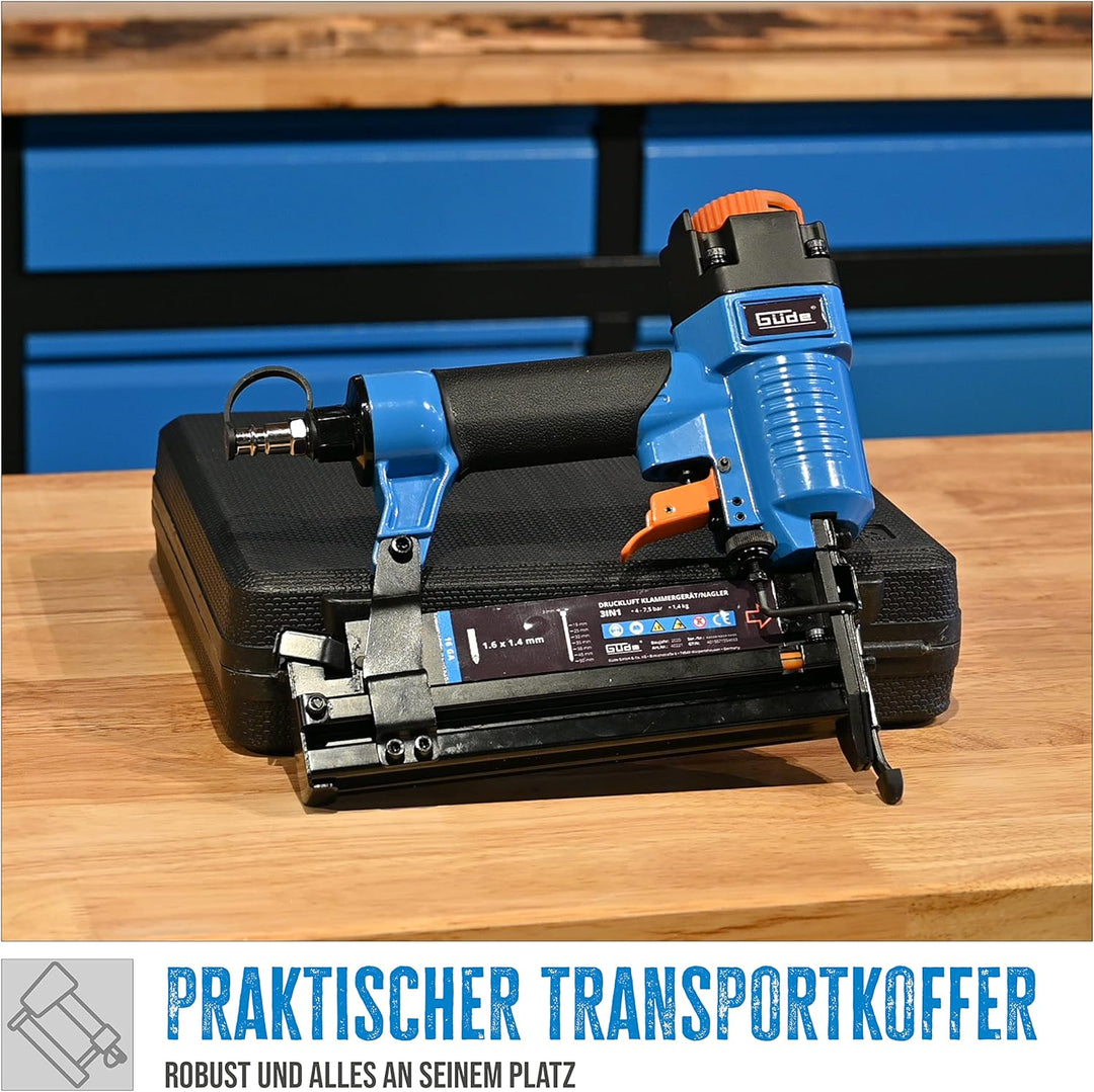 Güde 40221 DRUCKLUFT-KLAMMERGERÄT/NAGLER 3IN1, 25 x 6 x 24 CM
