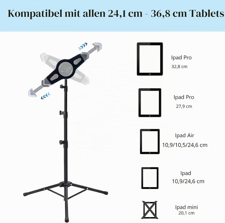 Universelle iPad Tablet-Stativhalterung + mittlerer Kugelkopf + Stativständer für iPad Pro und ander