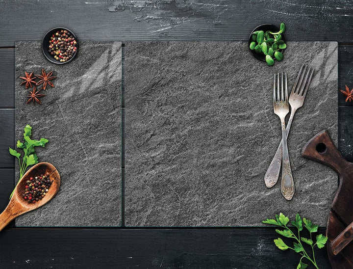 DarHaus Herdabdeckplatten 90x52 cm 2-teilig Ceranfeldabdeckung Induktion Herdschutz Spritzschutz Gla