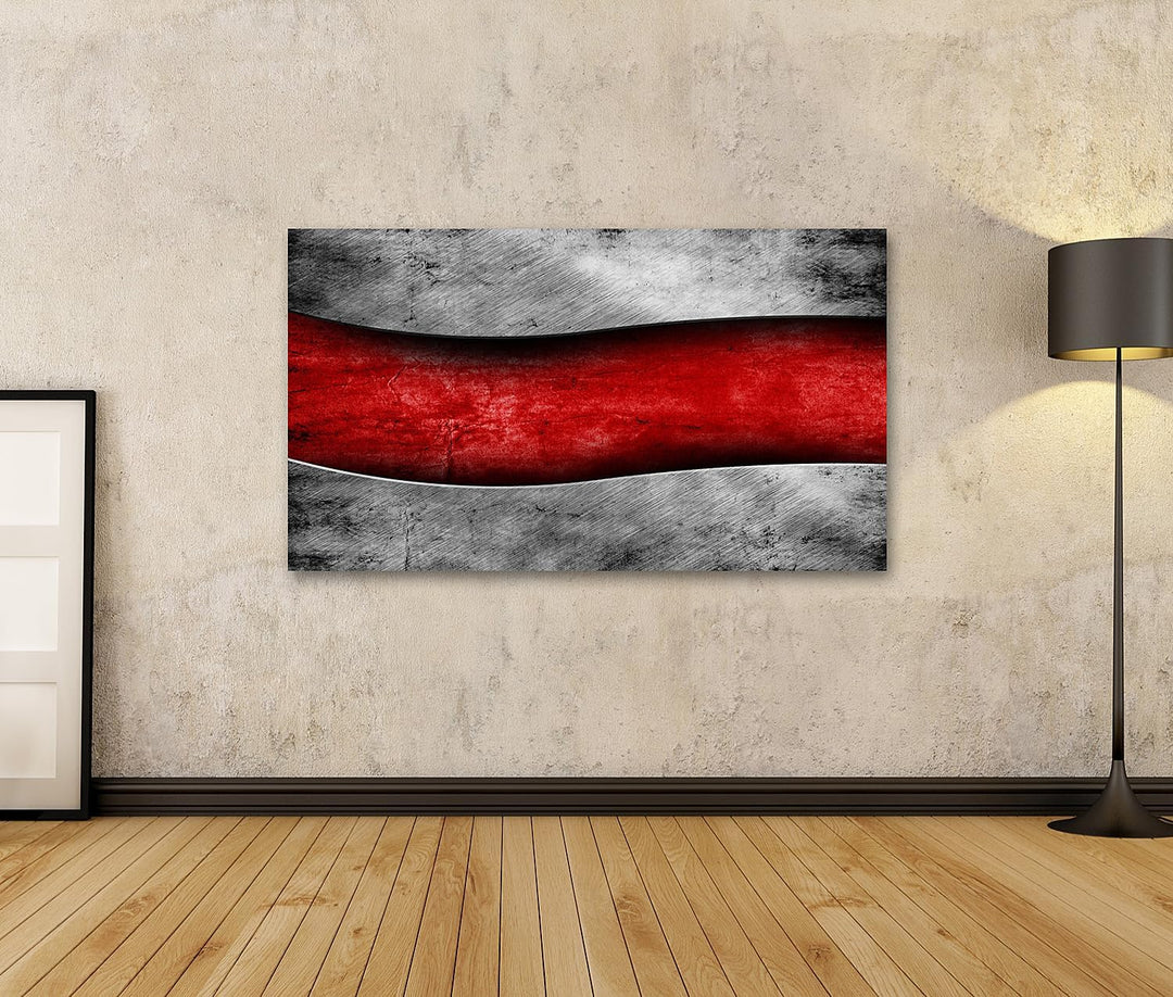 islandburner Bild auf Leinwand Grunge Metall Vorlage Auf Rotem Hintergrund Bilder Wandbilder Poster,